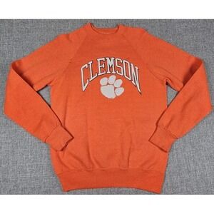 Vintage Clemson Tigers Sweater Mens Medium Orange NCAA Football Crewneck 90s